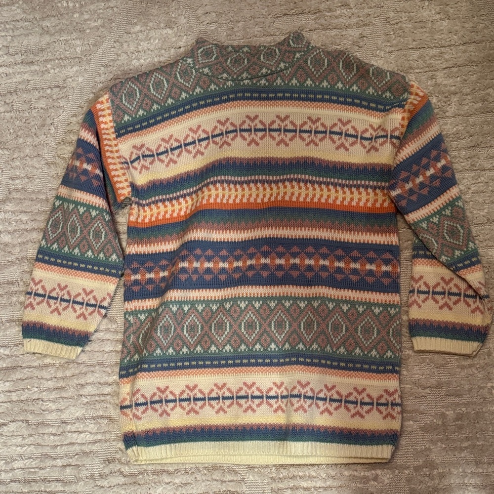 Multicolor Patterned Women's Crew Neck Sweater - image 1